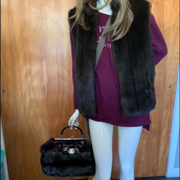 Carolina Colours Jackets & Blazers - Carolina Colours Faux Fur Mink Reversible Vest